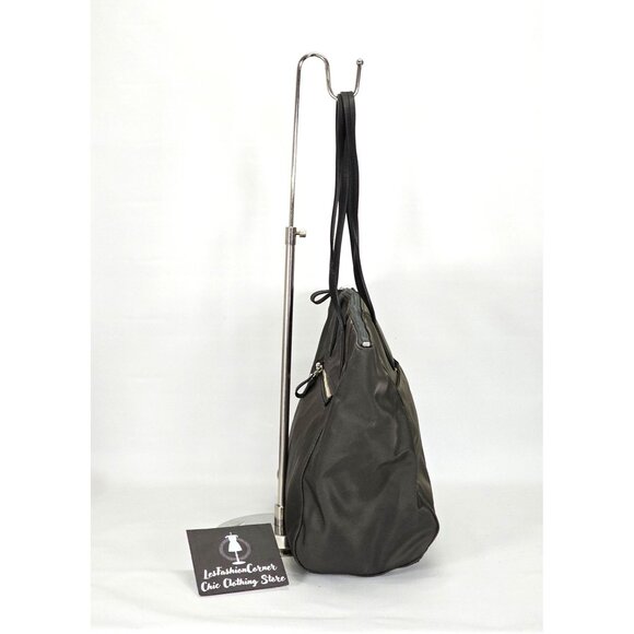 Michael Kors Women's Dark Grey Nylon Top Zip Tote Bag Size Large 1767 - Picture 6 of 12